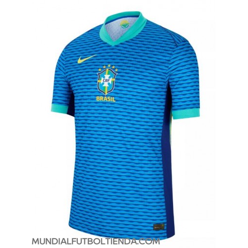 Camiseta Brasil Segunda Equipación Replica Copa America 2024 para mujer mangas cortas